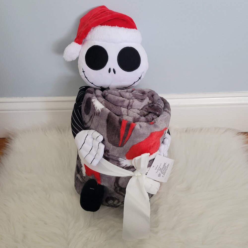 Disney Jack Skellington Holiday Pillow & Throw Blanket Set